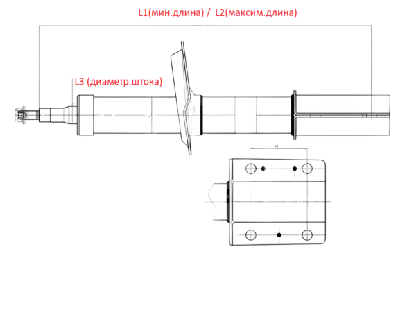 Амортизатор передний Ducato,Boxer 250-290 (d штока - 28мм .МАКС.нагр.) TRW (цена за комплект 2шт)