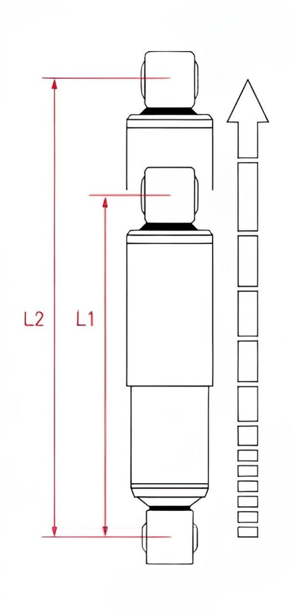 Амортизатор задний Iveco Daily 504152180/504043884/5801345776 (L=573mm) ORG IVECO (GAS)