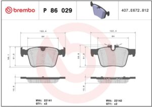 Тормозные колодки задние Volvo XC90II 14- LR Discovery/Evoque BREMBO