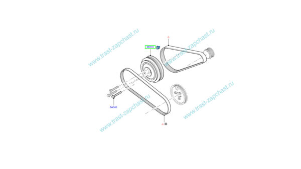 Шкив коленвала демпферный TR > 06 FWD PSA PUMA 2,2 6C1Q-6B319-CC BK2Q-6B319-BA BSG