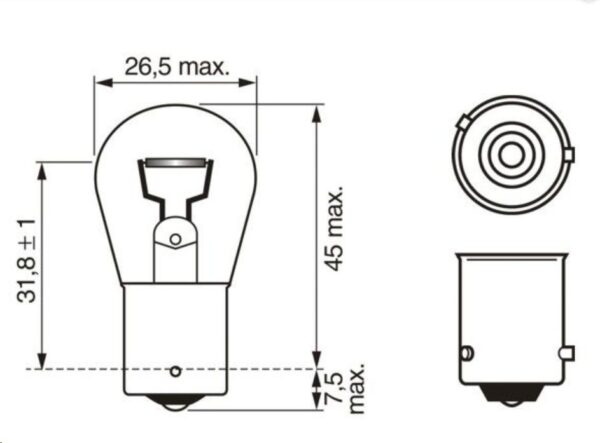 Лампа желтая указ.поворота Pure Light PY 21W 12V  Ford 06-Tr'14 BOSCH EUROPE