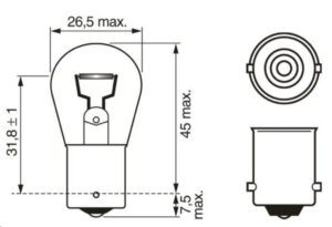 Лампа заднего фонаря  P21/5W BOSCH EUROPE