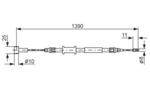 Трос ручника задний Peugeot Boxer3-Fiat Ducato3- 2.2 1399850080/474617/1673595680  BOSCH EUROPE