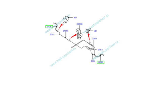 Шланг тормозной задний TR > 06  6C11 2282-FA