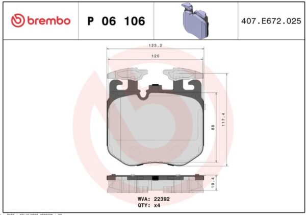 Тормозные колодки передние BMW G05 G07 G11 G15 G20 G30 G32