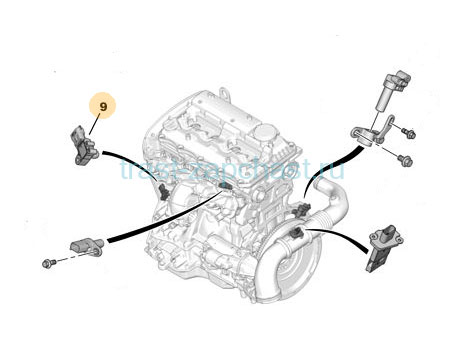 Датчик давления наддува 2.2 FWD Ford PSA (на впускном коллекторе) МАР EURO5 AG91-9F479-AB PSA