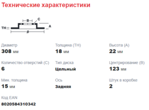 Диск тормозной задний с 2014 г.в Новый Транзит ( двухскатные задние колеса ) BOSCH