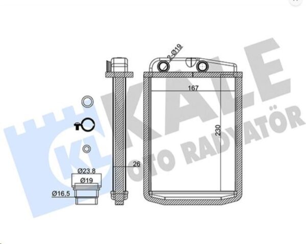 Радиатор печки Ducato/Boxer/Jumper 250-290 кузов KALE