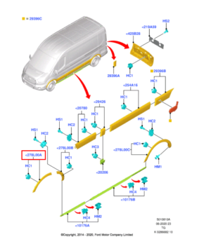 Молдинг передней левой колесной арки (передний) TR-19 BK31-V278L01-BH5YZ9