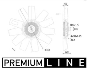 Термомуфта с вентилятором в сборе Cummins ISF 2.8 MAHLE