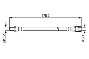 Шланг тормозной задний Iveco Daily 06 (L=278.2mm) 500327226 / 504196818)