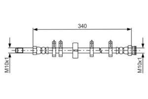 Шланг тормозной задний Iveco Daily 06 (L=340mm)  504175595/504175594  BOSCH