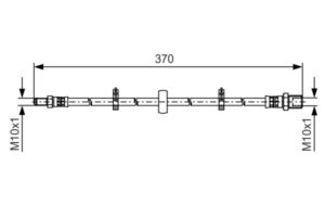 Шланг тормозной Iveco Daily 06 передний (L=370mm) 504088068/504229365/504229366 BOSCH