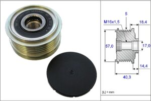 Шкив генератора HYUNDAI ACCENT III, ACCENT IV, ELANTRA IV, ELANTRA V, ELANTRA VI, GETZ, I10