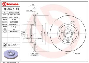 Тормозной диск передний Ford Galaxy/Mondeo/S-Max (BA7) (WA6) BREMBO EUROPE