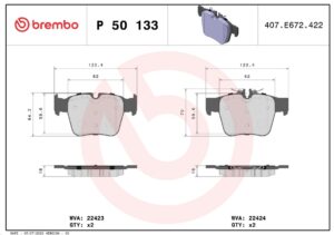 Тормозные колодки задние MB W205 A205 S205 X253 C253 BREMBO EUROPE