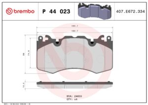 Тормозные колодки передние LR Discovery Range Rover III/IV Sport I/II BREMBO EUROPE