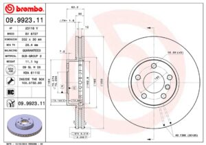 Тормозной диск передний BMW E70/E71/E72/F15/F85/F86 BREMBO EUROPE