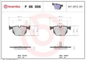 Тормозные колодки задние BMW E70/E71/E72/F15/F85/F86 BREMBO EUROPE