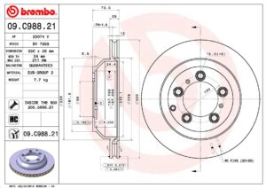 Тормозной диск задний PORSCHE CAYENNE (9YA) CAYENNE Coupe (9YB) BREMBO EUROPE