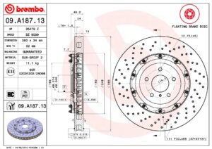 Тормозной диск передний NISSAN GT-R (R35) (02/09>)  BREMBO EUROPE