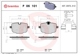 Тормозные колодки задние BMW 5 G30/F90/ 7 G11/G12  BREMBO EUROPE