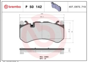 Тормозные колодки передние MB G-CLASS (W463) G 55 AMG (463.243 463.246) 1999- BREMBO EUROPE