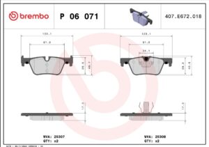 Тормозные колодки задние BMW 1 F20 10-/3 F30 11-  BREMBO EUROPE