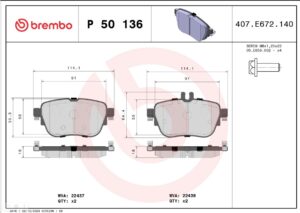 Тормозные колодки задние MERCEDES-BENZ (BBDC) E-CLASS (W213) 01/16-> / MERCEDES-BENZ CLS (C2 BREMBO