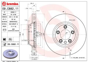 Тормозной диск перед AUDI Q7 07 VW TOUAREG 03> PORSCHE CAYENNE BREMBO EUROPE