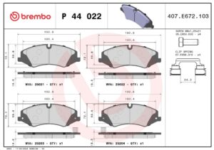 Тормозные колодки передние LR DISCOVERY 09-/RANGE ROVER SPORT 09-  BREMBO EUROPE