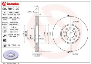 Тормозной диск передний/задний Audi A1 Skoda Fabia I VW Bora I BREMBO EUROPE