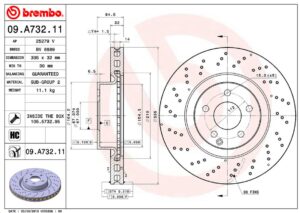 Тормозной диск передний MB V221 W221 BREMBO EUROPE