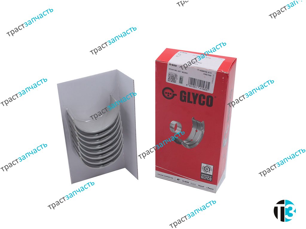 Вкладыш шатунный 2.2/2.4 STD TR PSA к-т 8 шт 4C1Q6211AAA/T208949/1347408/9808034380 GLYCO - Миниатюра товара 1