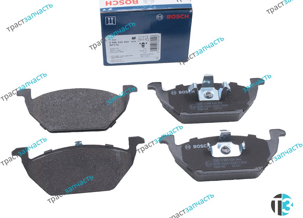 Тормозные колодки передние VAG Audi, VW, Seat, Skoda 1.4-1.6 (96-00)  BOSCH EUROPE - Миниатюра товара 1