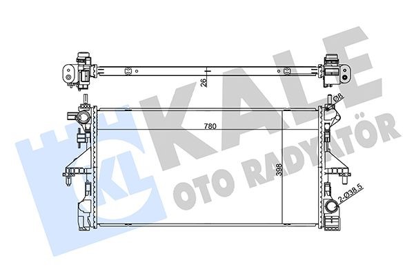 Радиатор охлаждения (ДВС) основной Peugeot Boxer (Евро 6) 1613996380/1626264480 KALE - Миниатюра товара 1
