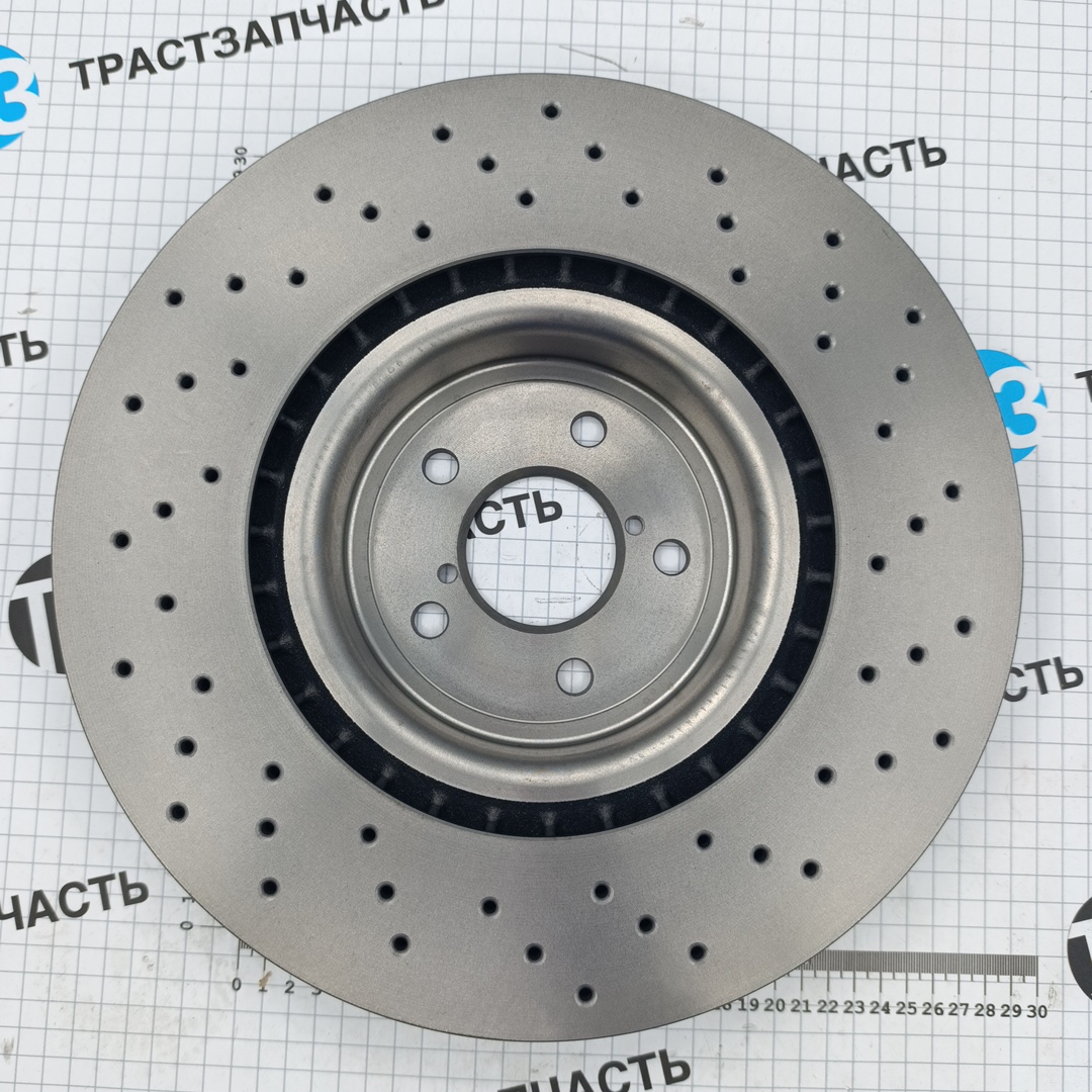 Диск тормозной передний Subaru Impreza, Legacy 2.0-2.5 (вентилируемый, перфорированный) BREMBO - Миниатюра товара 2