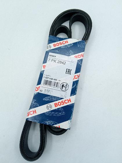 Ремень генератора Ford Tranzit 2.4 (c конд) 6C1Q6C301HC/1987948499/7PK2842/1440434 BOSCH EUROPE - Миниатюра товара 1