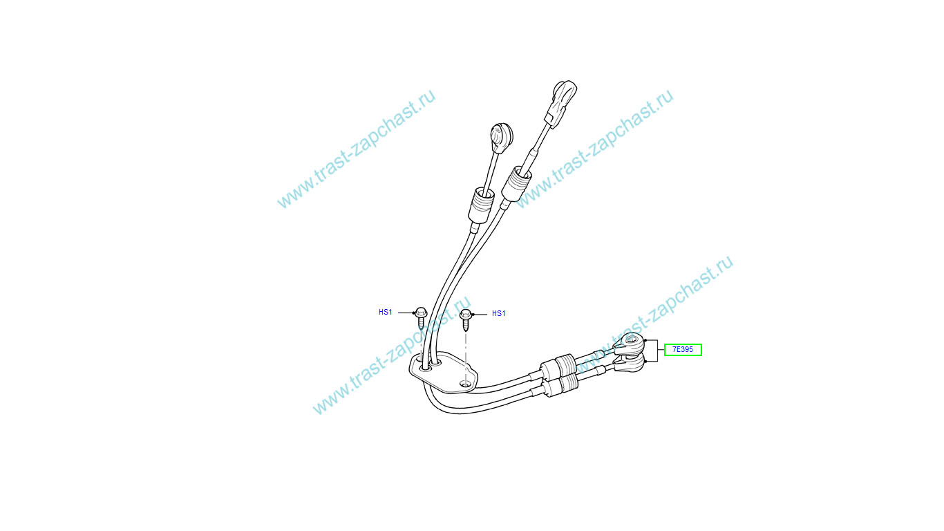 Трос КПП (МТ 82) TR > 06-14 RWD ( задний привод ) CC1R7E395KA/1749584 ТZ - Миниатюра товара 1