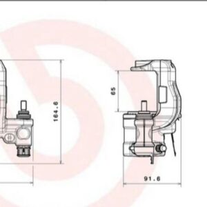 Суппорт тормозной задний Peugeot Boxer 250-290 кузов (R-16, левый, диск тормоз. D=300mm) TZ