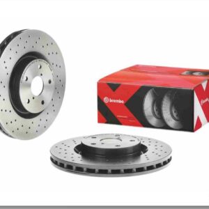 Диск тормозной передний Subaru Impreza 2.0-2.5 WRX BREMBO (вентилируемый, перфорированный)