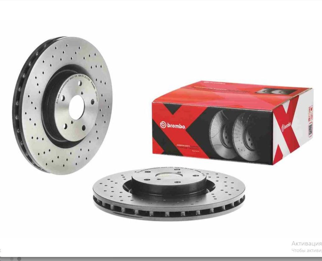 Диск тормозной передний Subaru Impreza 2.0-2.5 WRX BREMBO (вентилируемый, перфорированный) - Миниатюра товара 1