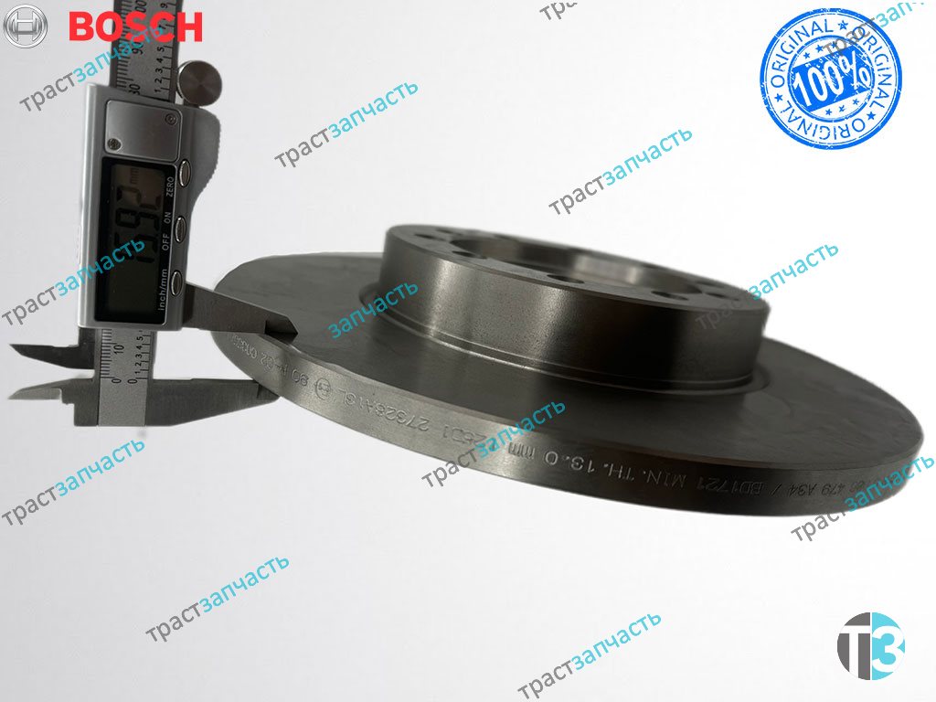 Диск тормозной задний 2.2 RWD 140-155 л.с 8C1V-2A315-AA BOSCH EUROPE - Миниатюра товара 3