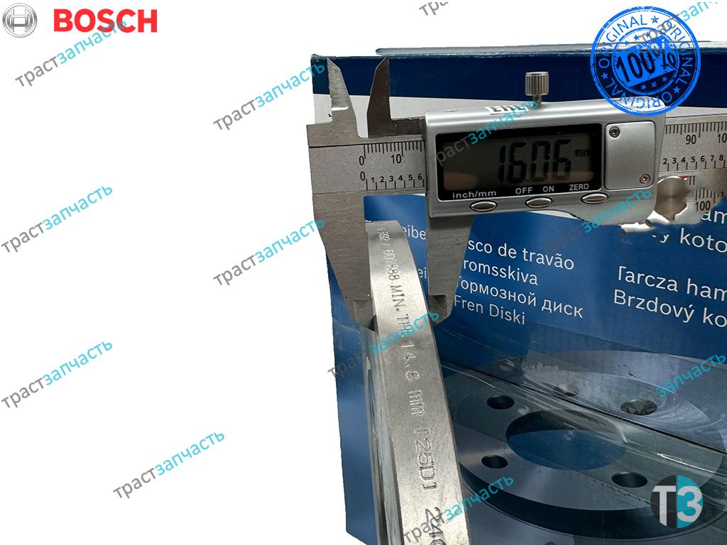 Диск тормозной задний 2,4 RWD 115 л.с TR > 06 6C162A315AB/1451765/2262937/1464031 BOSCH EUROPE - Миниатюра товара 3