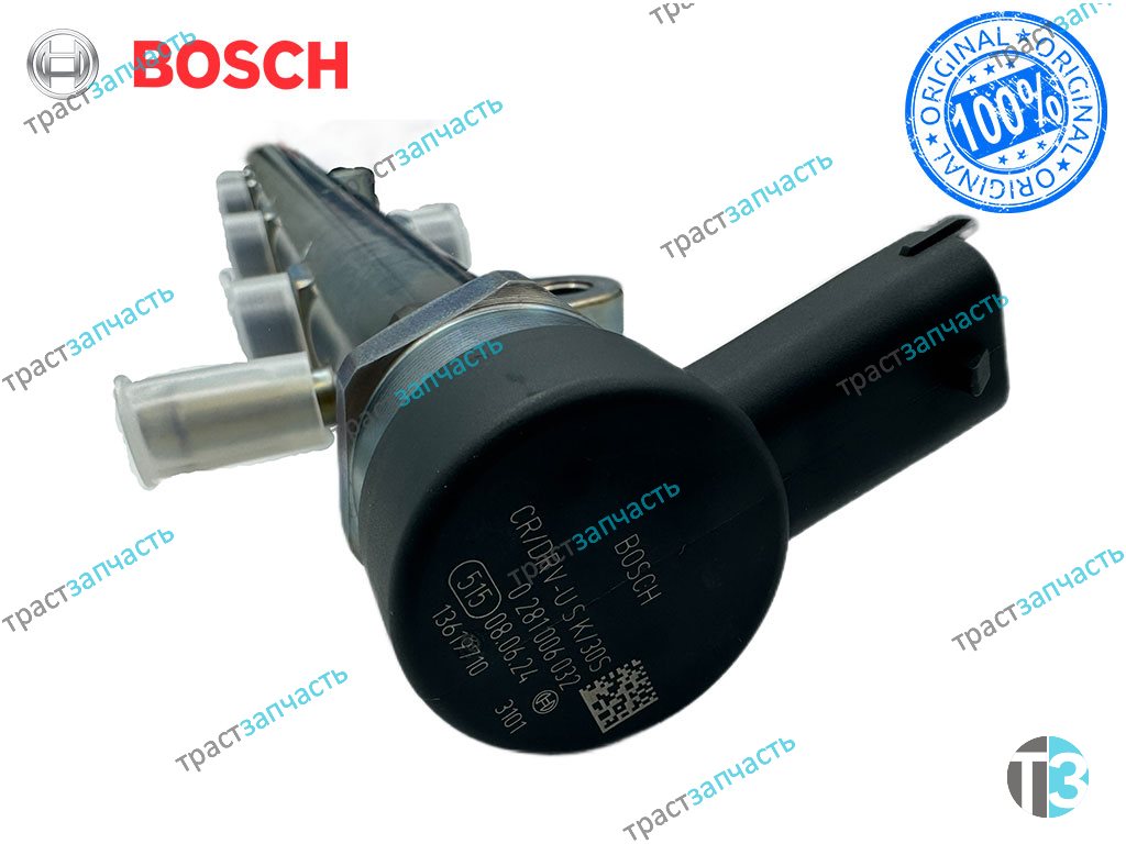 Топливная рампа с датчиком Iveco Daily 3.0 евро 5-6 504342424/0445224055/5801884246 BOSCH EUROPE - Миниатюра товара 3