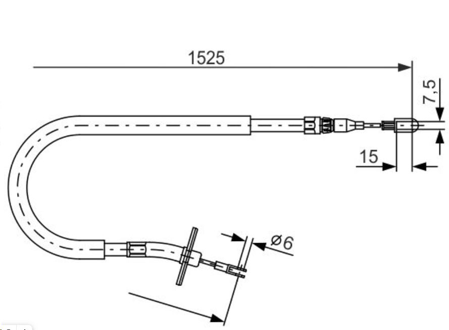 Трос ручника правый  Mercedes Sprinter (906) A9044200185/1987477858 BOSCH EUROPE - Миниатюра товара 2