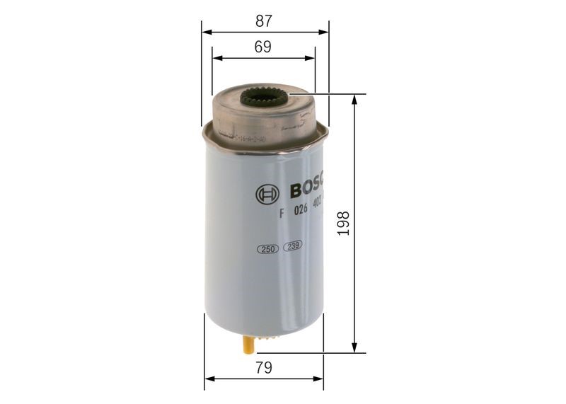 Фильтр топливный 115-140 л.с 6C119176AB/1685861 BOSCH EUROPE - Миниатюра товара 1
