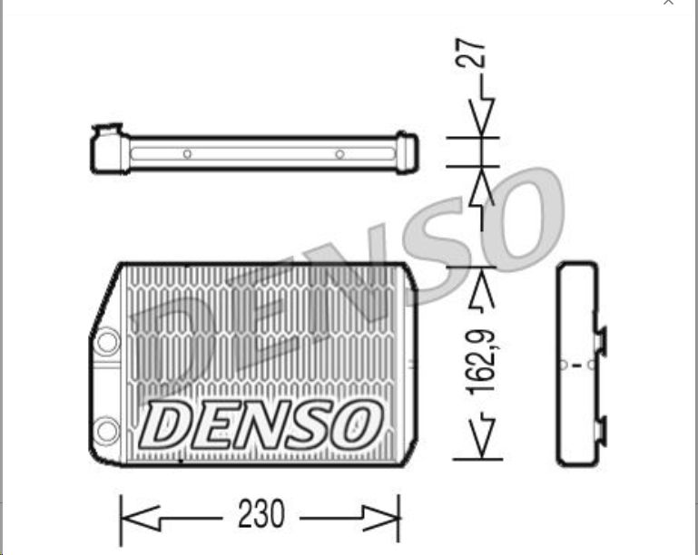 Радиатор печки Ducato/Boxer/Jumper 250-290 кузов (+ кольца уплотнител.,хомуты) 6448R0/77364073 DENSO - Миниатюра товара 1