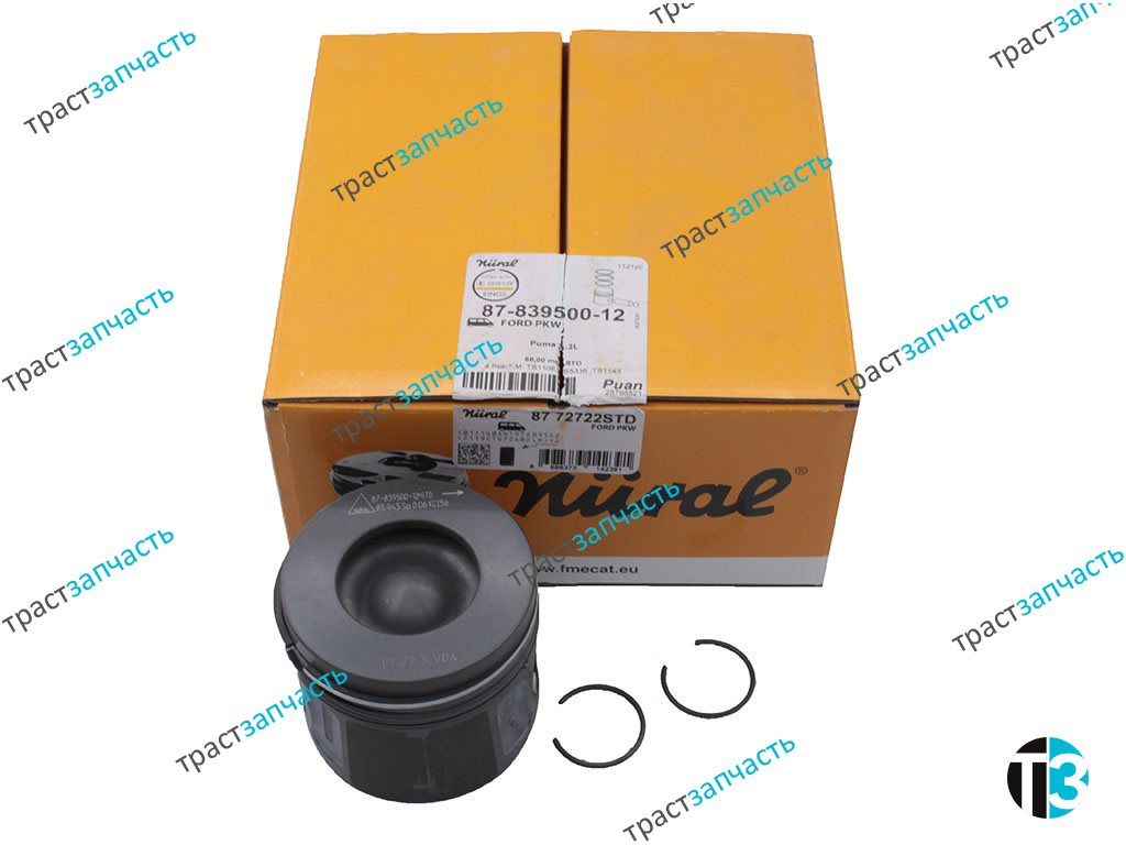 Поршень в сборе ЕВРО 4 2.2 STD Ford PSA ВЫСОКИЕ h-75,кам d- 47 mm (ЦЕНА за 4 шт) NURAL 8772722STD - Миниатюра товара 1