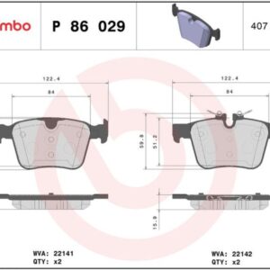 Тормозные колодки задние Volvo XC90II 14- LR Discovery/Evoque BREMBO